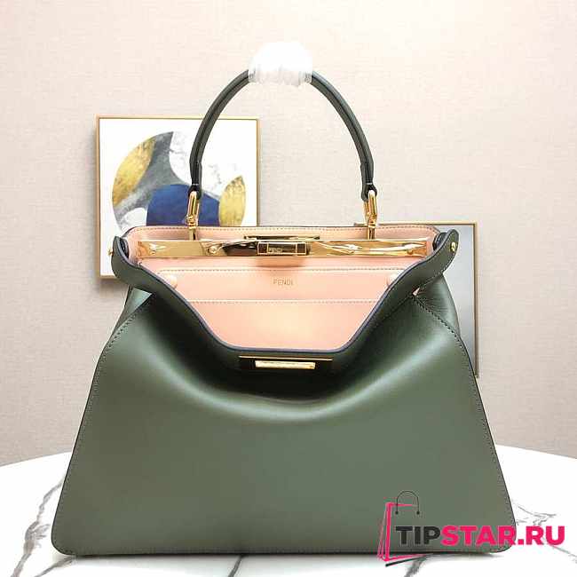 Fendi Peekaboo Iseeu Khaki Green 8BN321 Size 33.5 x 25.5 x 13 cm - 1