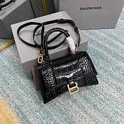 Balenciaga Hourglass XS Black Crocodile Embossed 5928331 Size 19 cm - 1