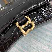 Balenciaga Hourglass XS Black Crocodile Embossed 5928331 Size 19 cm - 6