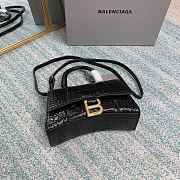 Balenciaga Hourglass XS Black Crocodile Embossed 5928331 Size 19 cm - 2