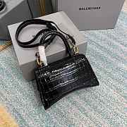 Balenciaga Hourglass XS Black Crocodile Embossed 5928331 Size 19 cm - 3