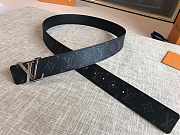 Louis Vuitton Monogram Eclipse Initiales Belt Silver-tone Metal Size 4 cm - 2