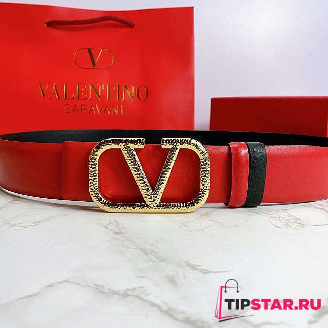 Valentino Reverisble Belt Red/Black Size 4 cm wide - 1