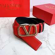 Valentino Reverisble Belt Red/Black Size 4 cm wide - 5