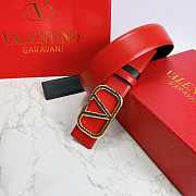 Valentino Reverisble Belt Red/Black Size 4 cm wide - 2