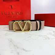 Valentino Reverisble Belt Rose Beige/Black Size 4 cm wide - 4