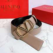 Valentino Reverisble Belt Rose Beige/Black Size 4 cm wide - 5