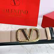 Valentino Reverisble Belt Rose Beige/Black Size 4 cm wide - 3