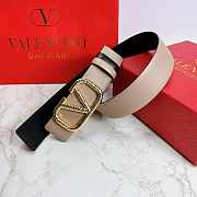 Valentino Reverisble Belt Rose Beige/Black Size 4 cm wide - 2
