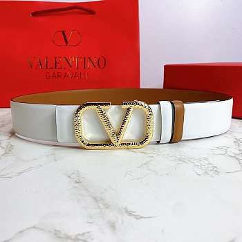 Valentino Reverisble Belt White/Brown Size 4 cm wide