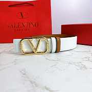 Valentino Reverisble Belt White/Brown Size 4 cm wide - 5