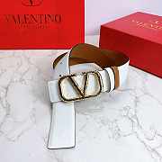 Valentino Reverisble Belt White/Brown Size 4 cm wide - 3