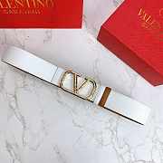 Valentino Reverisble Belt White/Brown Size 4 cm wide - 4