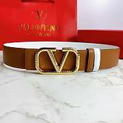 Valentino Reverisble Belt Brown/White Size 4 cm wide - 1