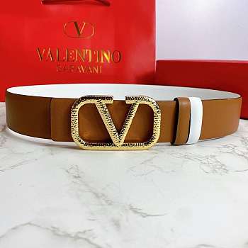 Valentino Reverisble Belt Brown/White Size 4 cm wide