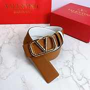 Valentino Reverisble Belt Brown/White Size 4 cm wide - 3