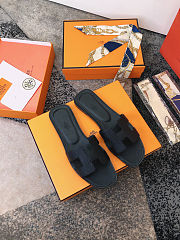 Hermes Slippers Full Black - 1