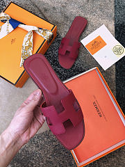 Hermes Oran Sandals Bordeaux Red - 2