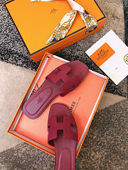 Hermes Oran Sandals Bordeaux Red - 4