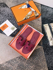 Hermes Oran Sandals Bordeaux Red - 5