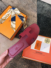 Hermes Oran Sandals Bordeaux Red - 6