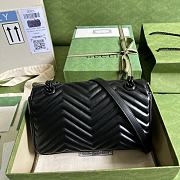 GG Marmont Small Black Shoulder Bag Black Hardware 443497 Size 26cm - 3
