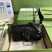 GG Marmont Mini Black Shoulder Bag Black Hardware 446744 Size 23cm - 1