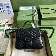 GG Marmont Mini Top Handle Black Bag Black Hardware 702563 21cm - 1
