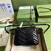 GG Marmont Mini Top Handle Black Bag Black Hardware 702563 21cm - 4