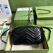 GG Marmont Small Black Shoulder Bag Black Hardware 447632 24cm - 3