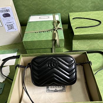 GG Marmont Mini Black Shoulder Bag Black Hardware 634936 18cm