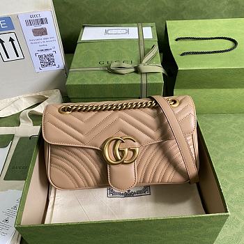 GG Marmont Small Rose Beige Shoulder Bag 443497 Size 26cm