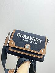Burberry Horseferry Motif Crossbody Bag Navy Blue/Tan 25 x 8.5x 18cm - 4