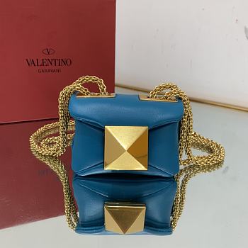 Valentino Garavani One Stud Crossbody Bag Blue Size 11x8x5 cm
