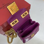 Valentino Garavani One Stud Crossbody Bag Purple Size 11x8x5 cm - 5