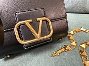 Valentino Stud Sign Grainy Calfskin Shoulder Bag Black size 20x15x7 cm - 3