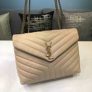 YSL Loulou Medium Chain Bag Beige 574946 Size 32x22x11 cm - 1