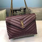 YSL Loulou Medium Chain Bag Burgundy 574946 Size 32x22x11 cm - 1