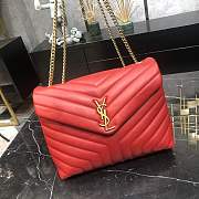 YSL Loulou Medium Chain Bag Red 574946 Size 32x22x11 cm - 1