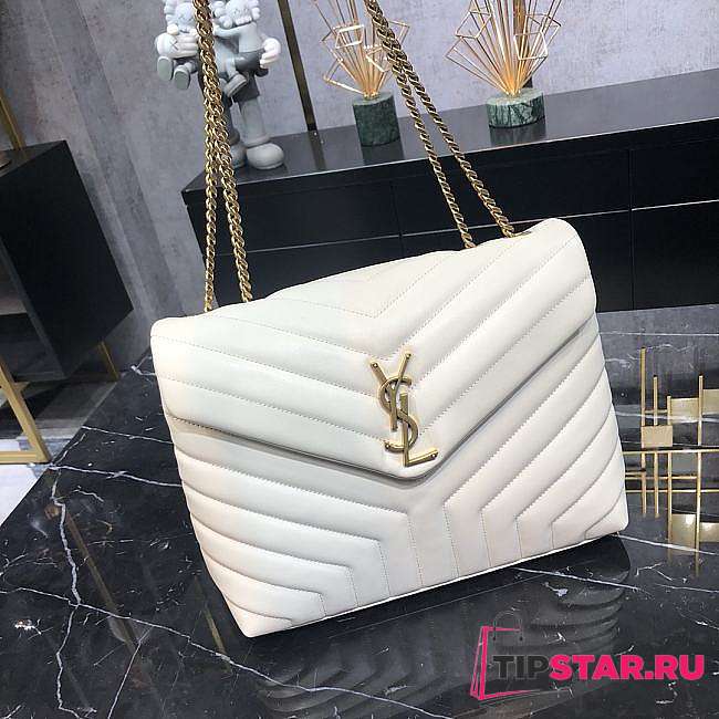 YSL Loulou Medium Chain Bag White 574946 Size 32x22x11 cm - 1