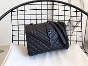 YSL Envelope Medium Black Grain Leather Black Metal size 24x17.5x6 cm - 1