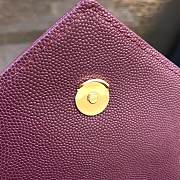 YSL Envelope Medium Burgundy Grain Leather size 24x17.5x6 cm - 4