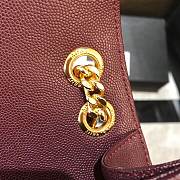 YSL Envelope Medium Burgundy Grain Leather size 24x17.5x6 cm - 5