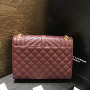 YSL Envelope Medium Burgundy Grain Leather size 24x17.5x6 cm - 3