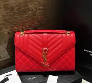 YSL Envelope Medium Red Grain Leather size 24x17.5x6 cm - 1