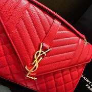 YSL Envelope Medium Red Grain Leather size 24x17.5x6 cm - 2