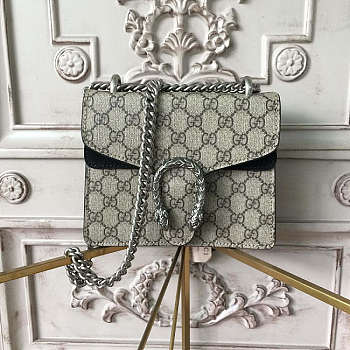 Gucci Dionysus GG Supreme Mini Bag Black Size 20x16x5 cm
