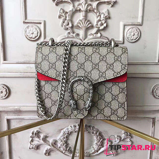 Gucci Dionysus GG Supreme Mini Bag Red Size 20x16x5 cm - 1