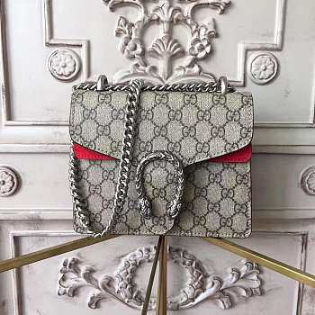 Gucci Dionysus GG Supreme Mini Bag Red Size 20x16x5 cm