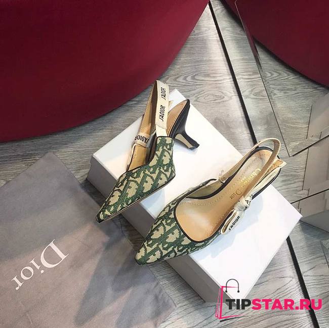 Dior J'Adior Slingback Middle Heels 6.5 cm Green - 1